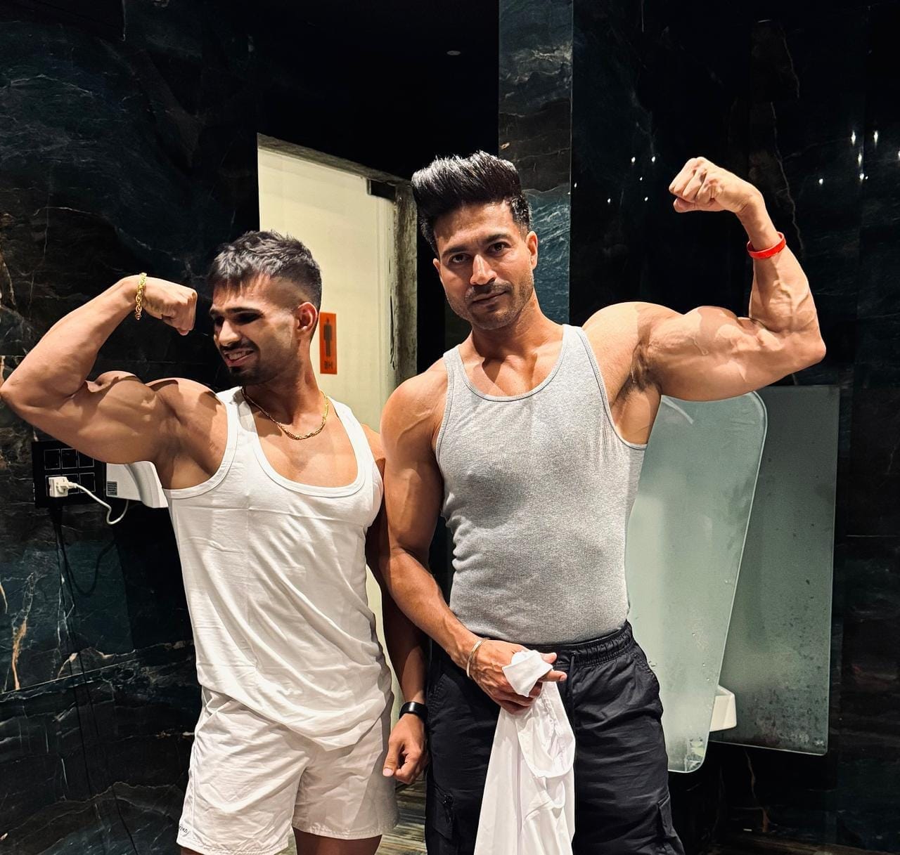 Nitin with a fitness professional